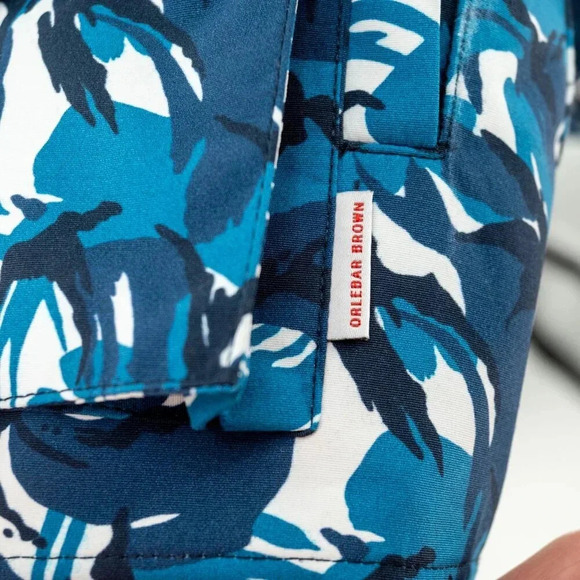 Orlebar Brown Sutherland Camo water wind resistant Field Jacket Lake Blue | Med - Picture 8 of 15